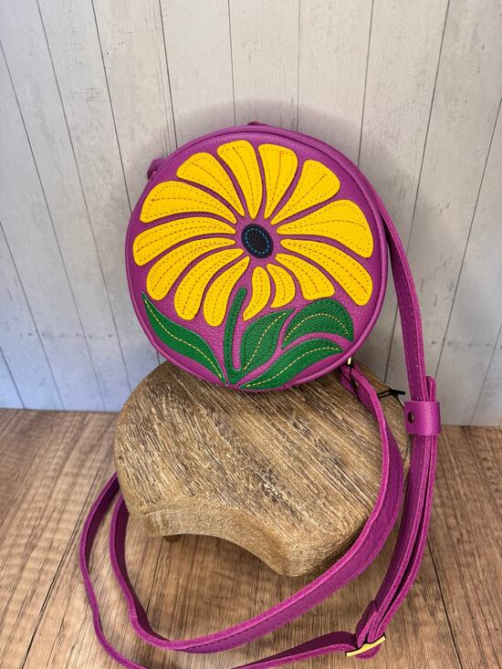 Portland Leather Handbags - Portland Leather Limited Edition Wildflower Circle Crossbody Bag CATTLEYA Bag
